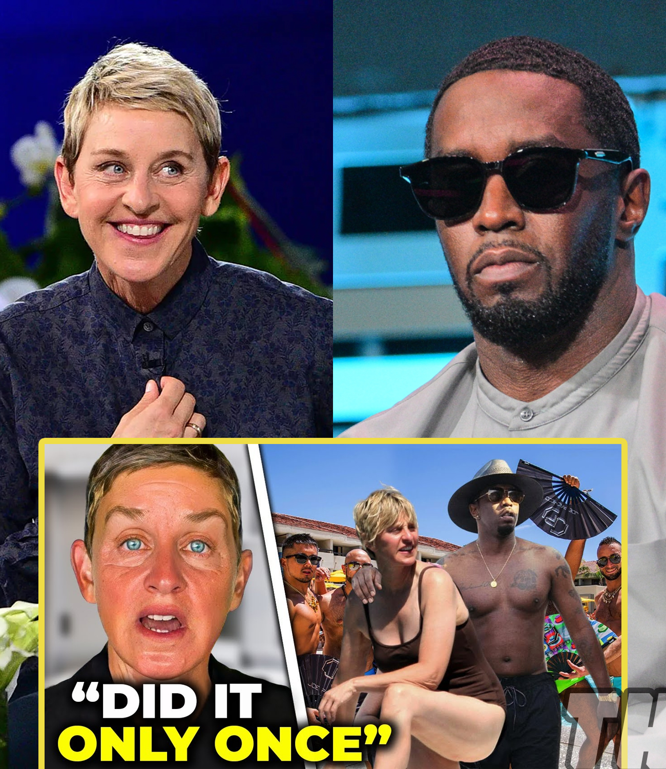 Video Ellen Degeneres Freaks Out As Footage Of Her At Diddys Freak